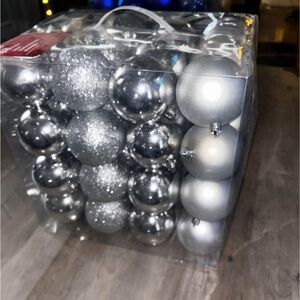 Silver Holiday Ornament Set